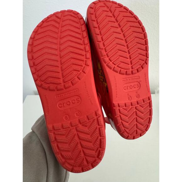 Cars Crocs Mens or Womens Lightning McQueen Disney Slide On Shoes Size 8 and 10 - Picture 9 of 9